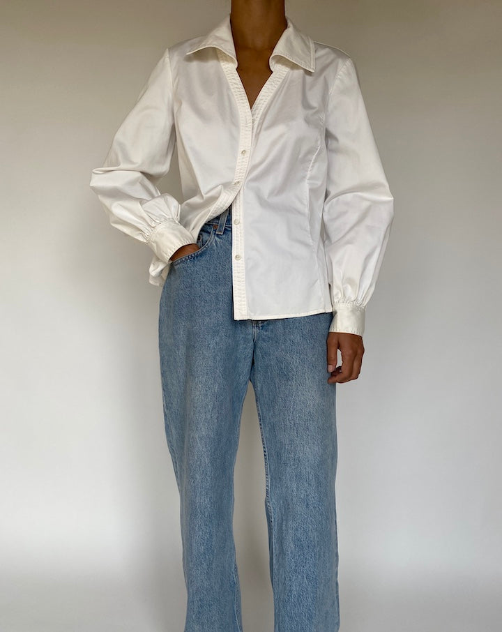 VINTAGE WHITE BUTTON DOWN SHIRT 1742