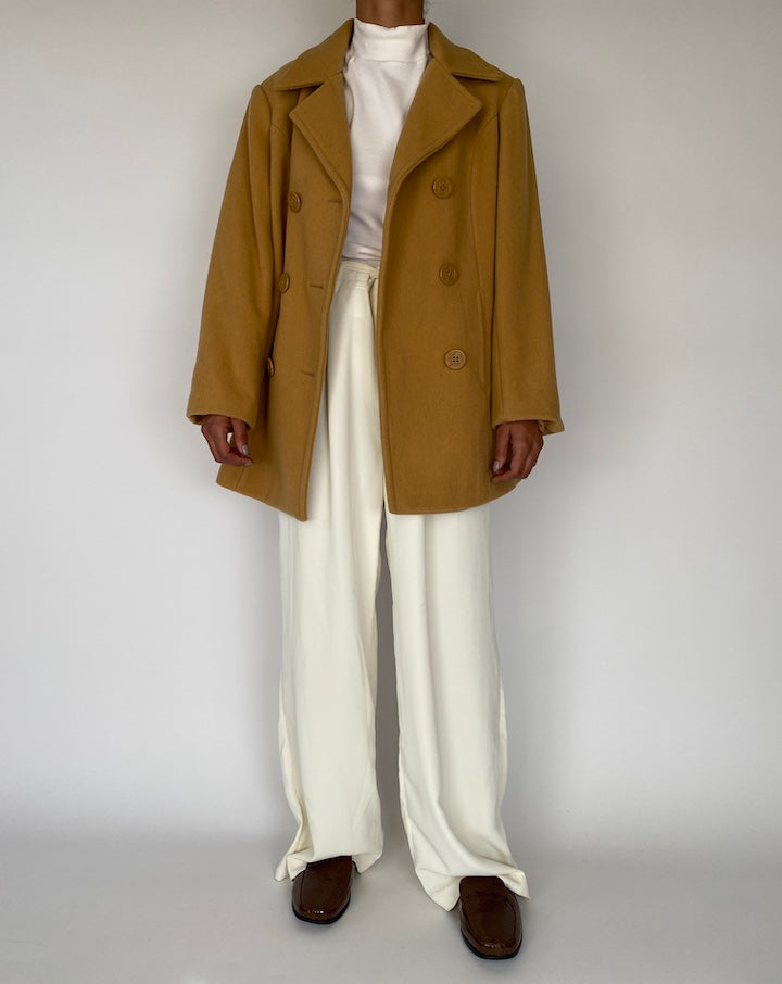 VINTAGE OVERSIZED CAMEL COLORED COAT 2247