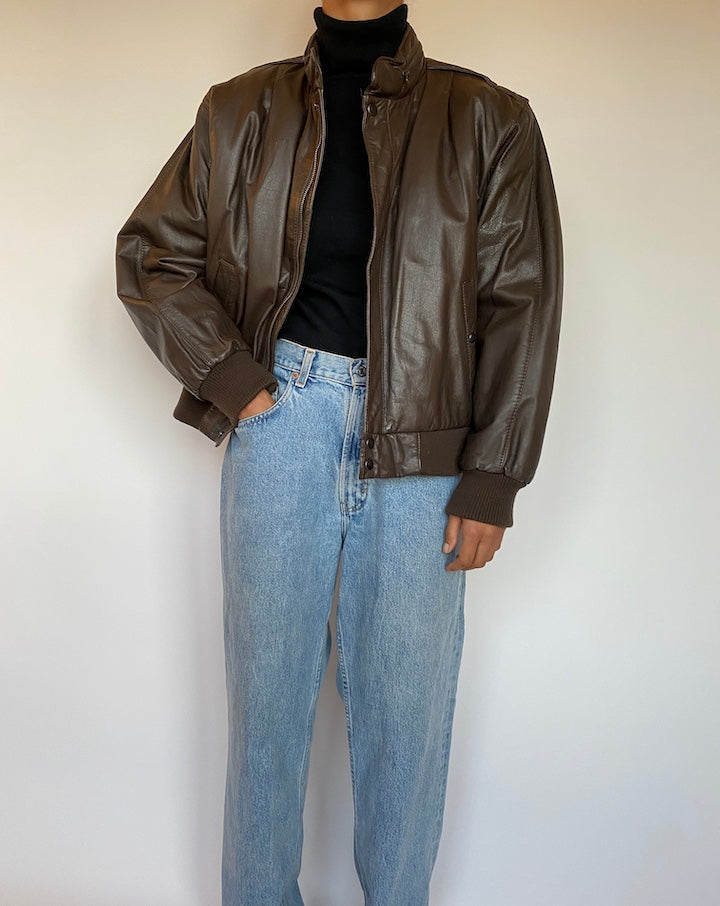 VINTAGE BROWN LEATHER JACKET 1646