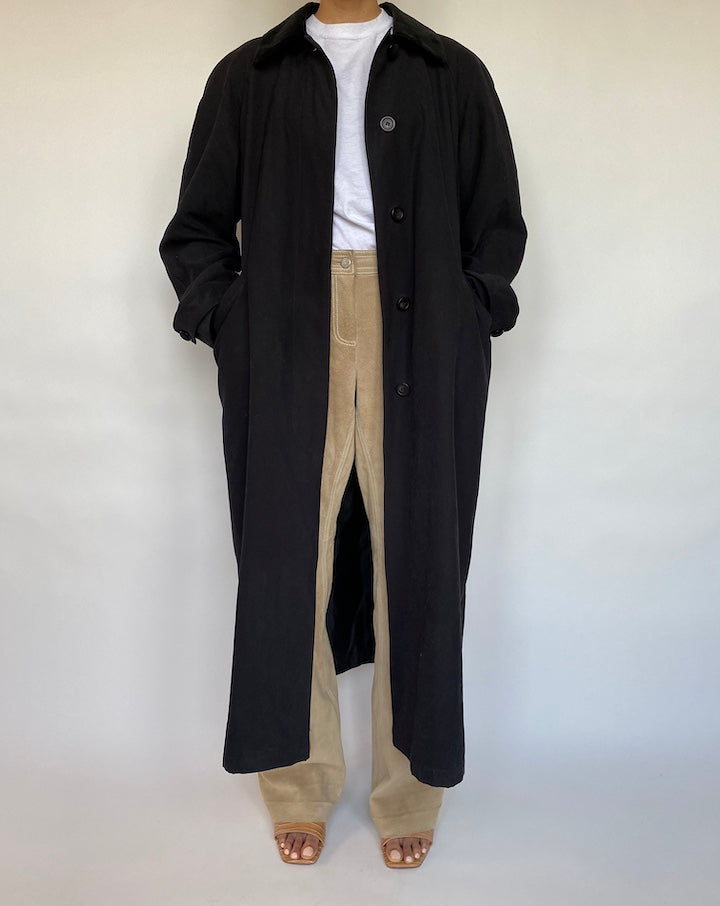 VINTAGE LONG BLACK COAT 593