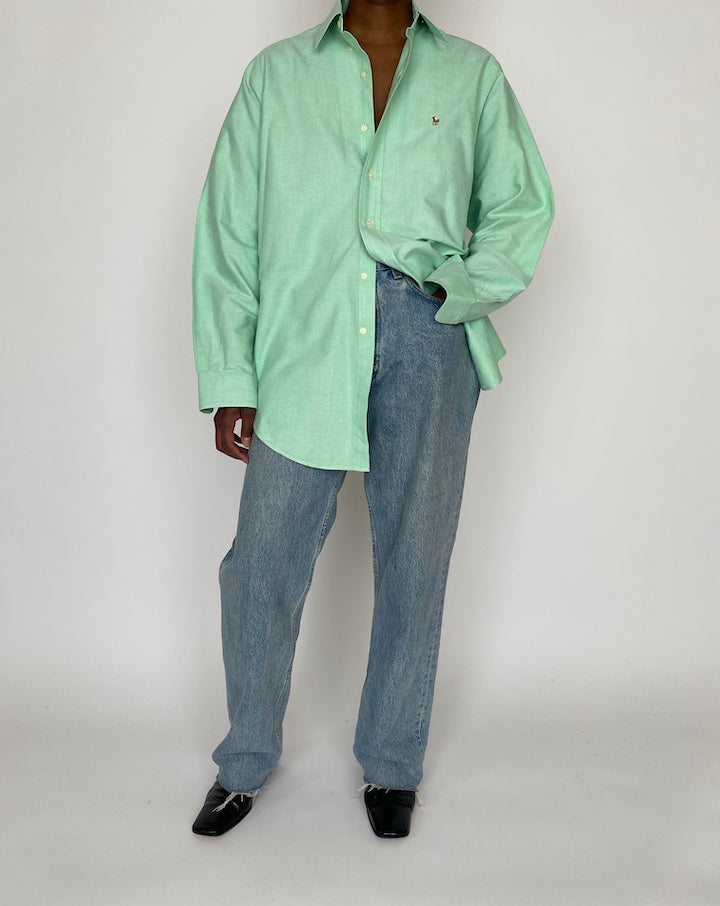 VINTAGE GREEN RALPH LAUREN SHIRT 4597