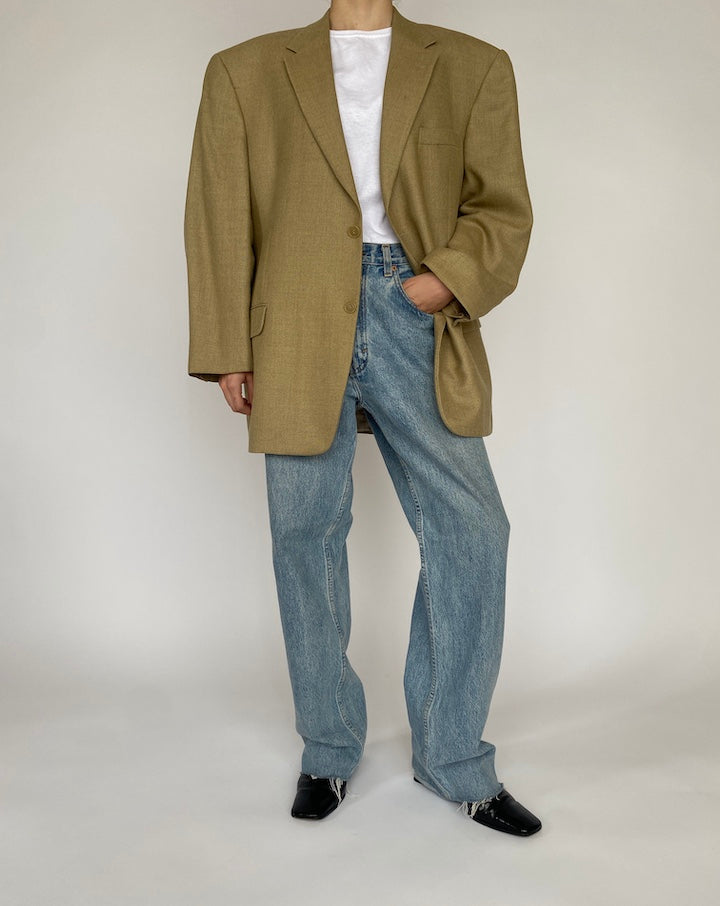 VINTAGE BEIGE WOOL AND SILK BLAZER 4687