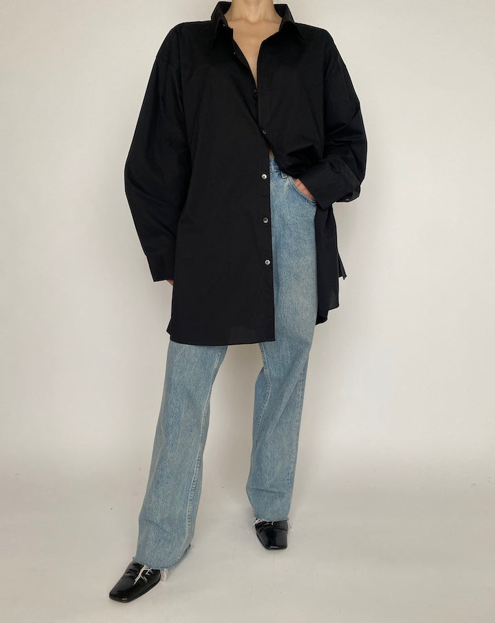 VINTAGE OVERSIZED BLACK SHIRT 4697