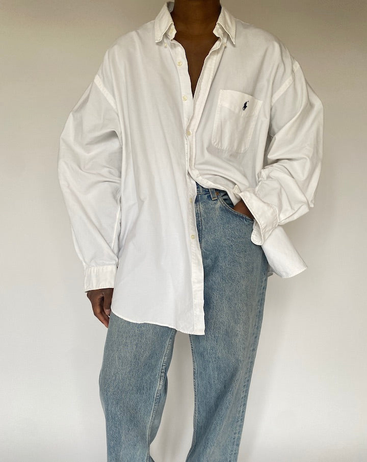 VINTAGE WHITE RALPH LAUREN SHIRT 4768