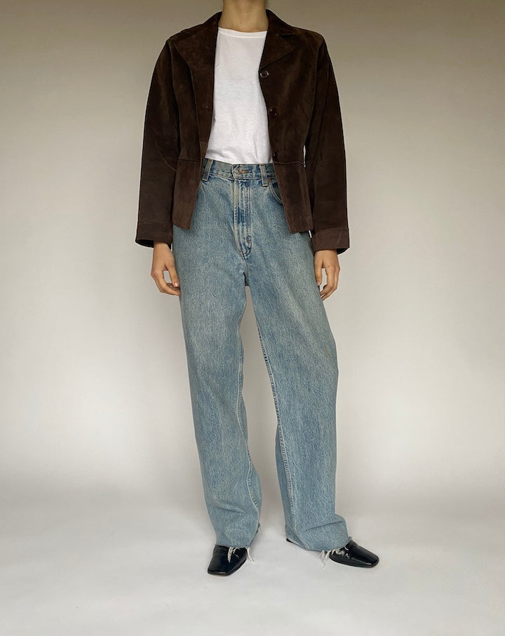 BROWN SUEDE LEATHER JACKET 4773