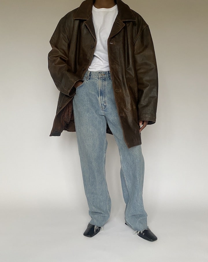 VINTAGE BROWN LEATHER JACKET 4877