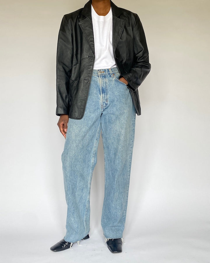 Vintage Black Leather Jacket 4906