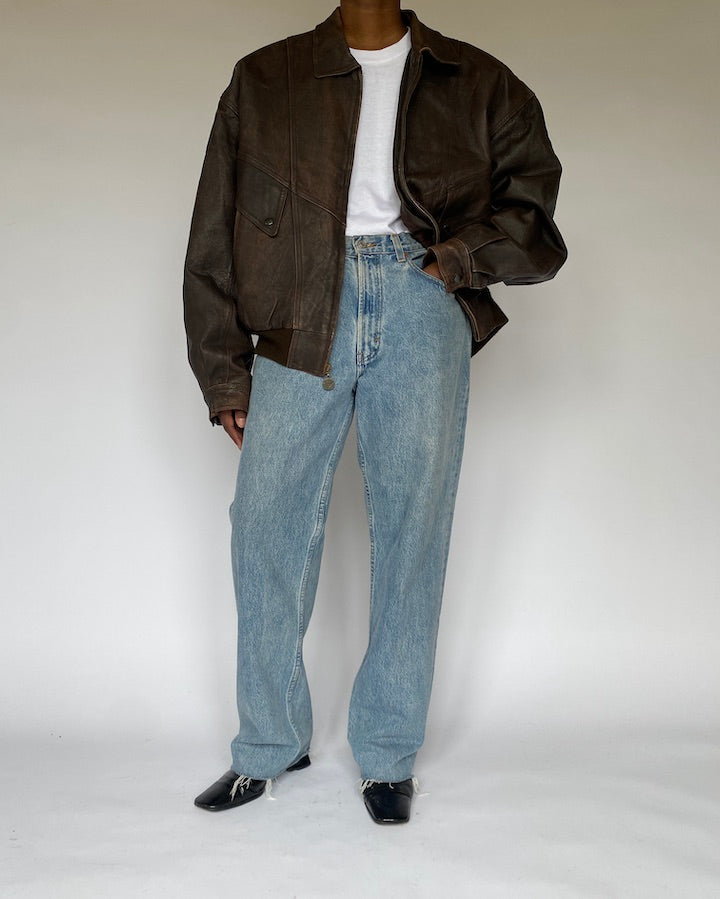 VINTAGE BROWN LEATHER JACKET 4937