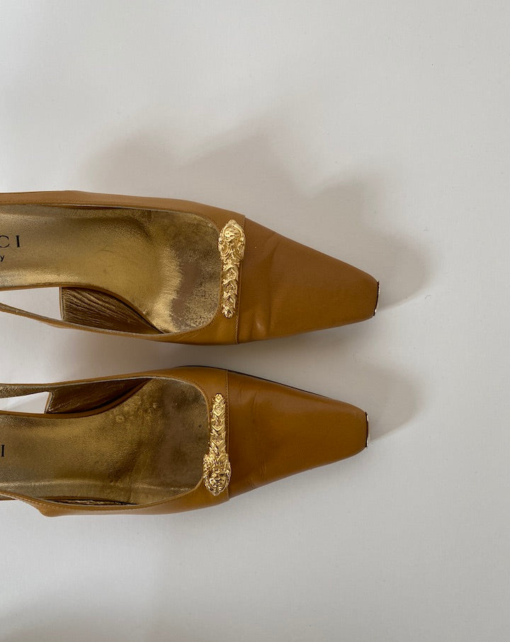 Vintage Gucci Slingback Leather Pump 4508