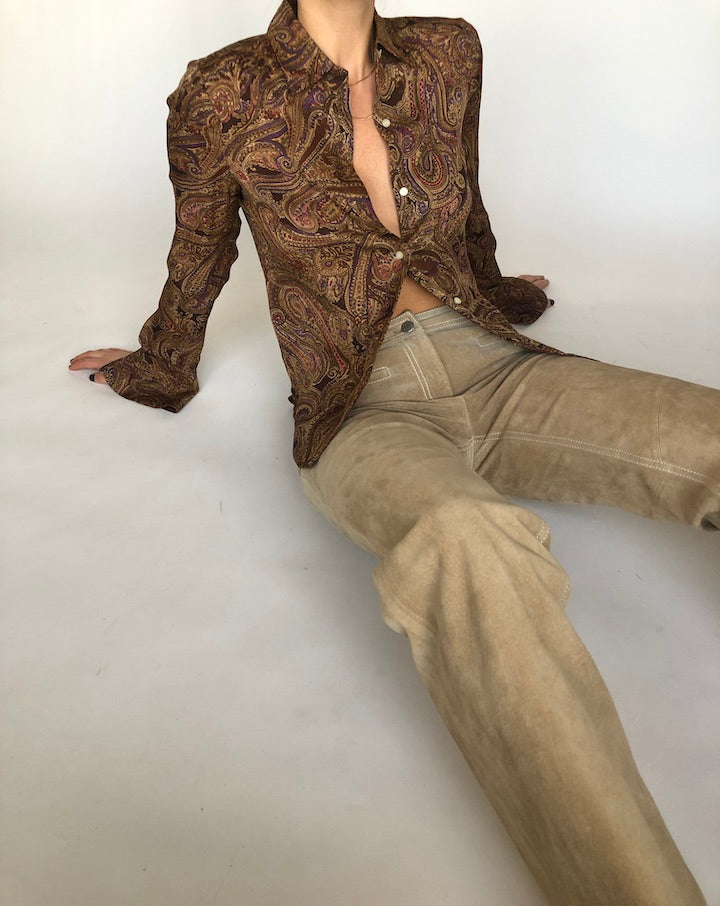 VINTAGE PAISLEY SILK BLOUSE 302