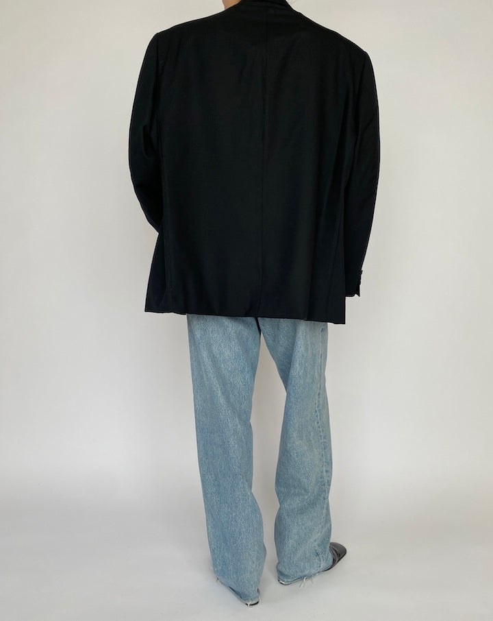 VINTAGE BLACK WOOL BLAZER 4695