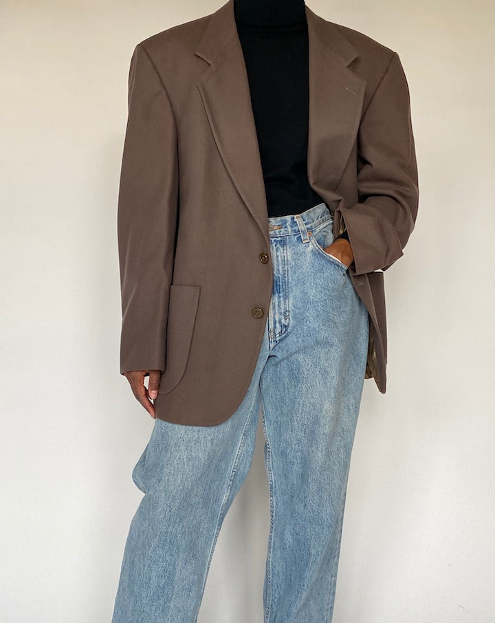VINTAGE BROWN OSCAR DE LA RENTA BLAZER 4388