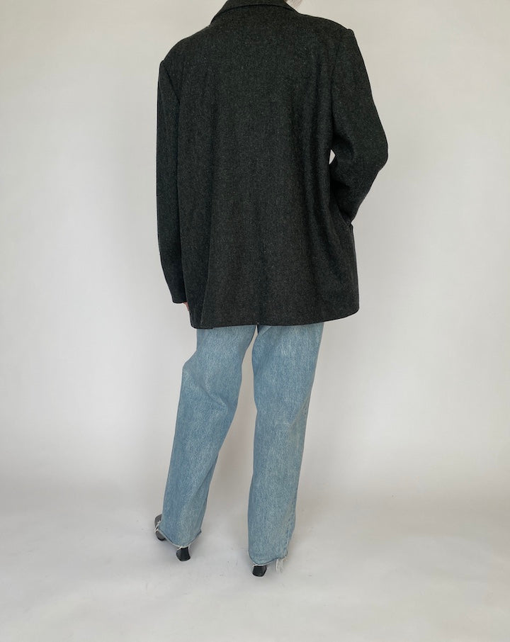 VINTAGE DARK GREY WOOL BLAZER 4797
