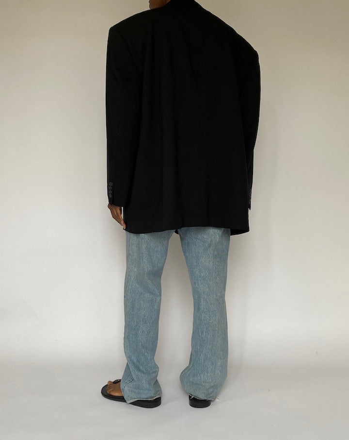 VINTAGE BLACK WOOL BLAZER 5036