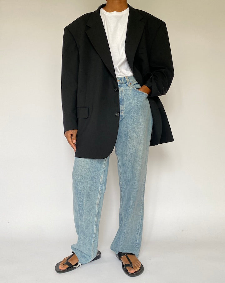 VINTAGE BLACK WOOL BLAZER 5036