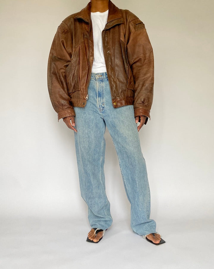 VINTAGE BROWN LEATHER JACKET 5029