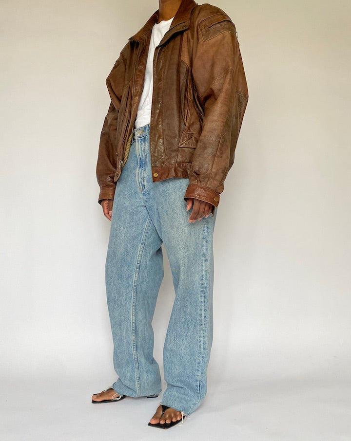 VINTAGE BROWN LEATHER JACKET 5029