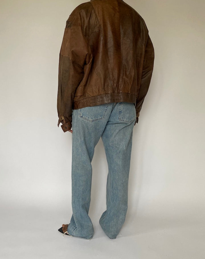 VINTAGE BROWN LEATHER JACKET 5029