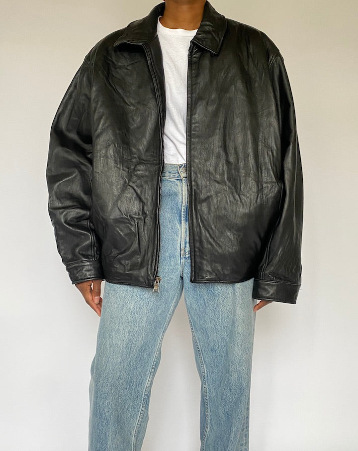 VINTAGE BLACK LEATHER JACKET 5024