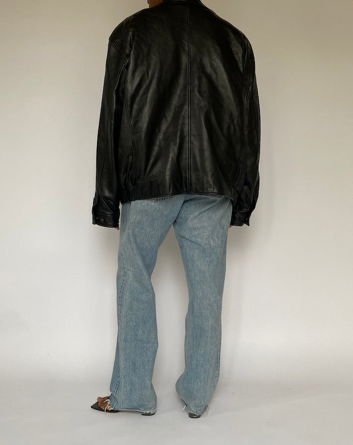 VINTAGE BLACK LEATHER JACKET 5024