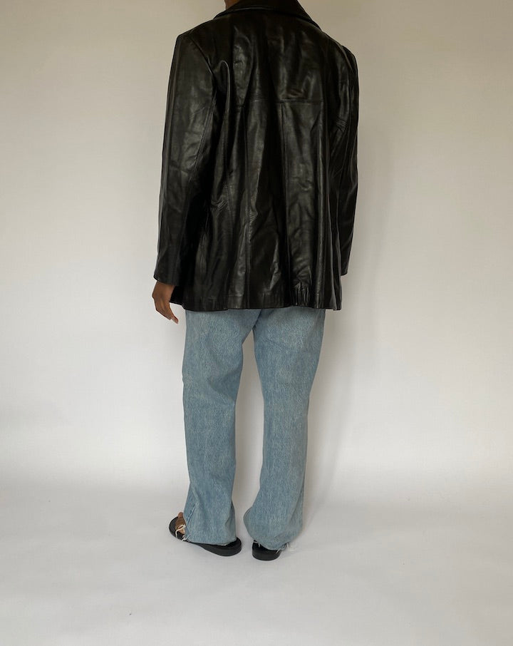 VINTAGE BLACK LEATHER JACKET 5054