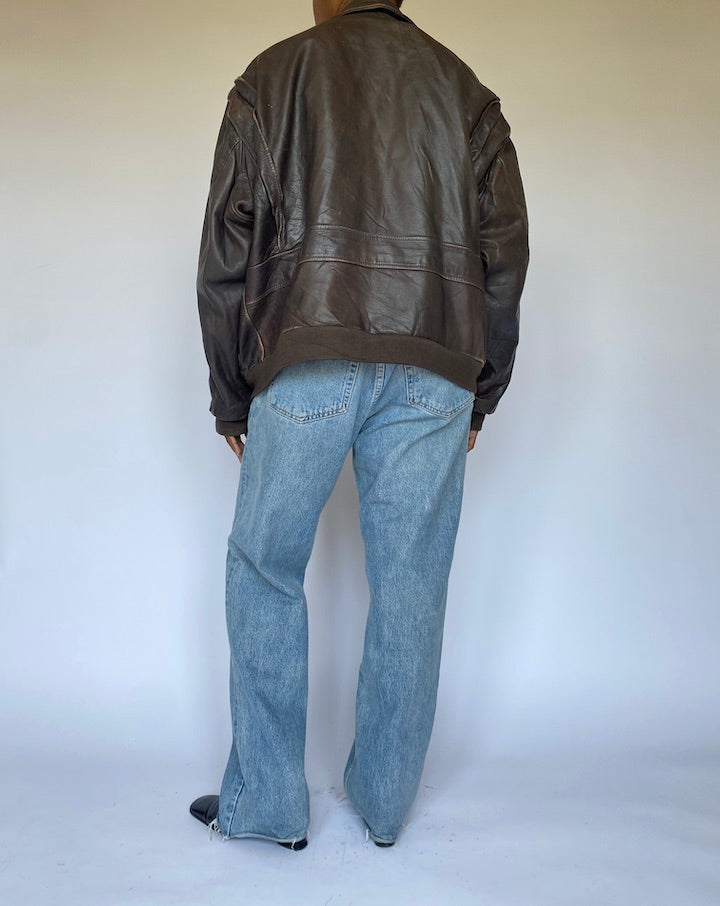 VINTAGE BROWN LEATHER JACKET 4977