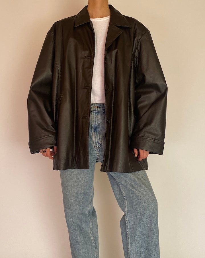 VINTAGE BROWN LEATHER JACKET 4776