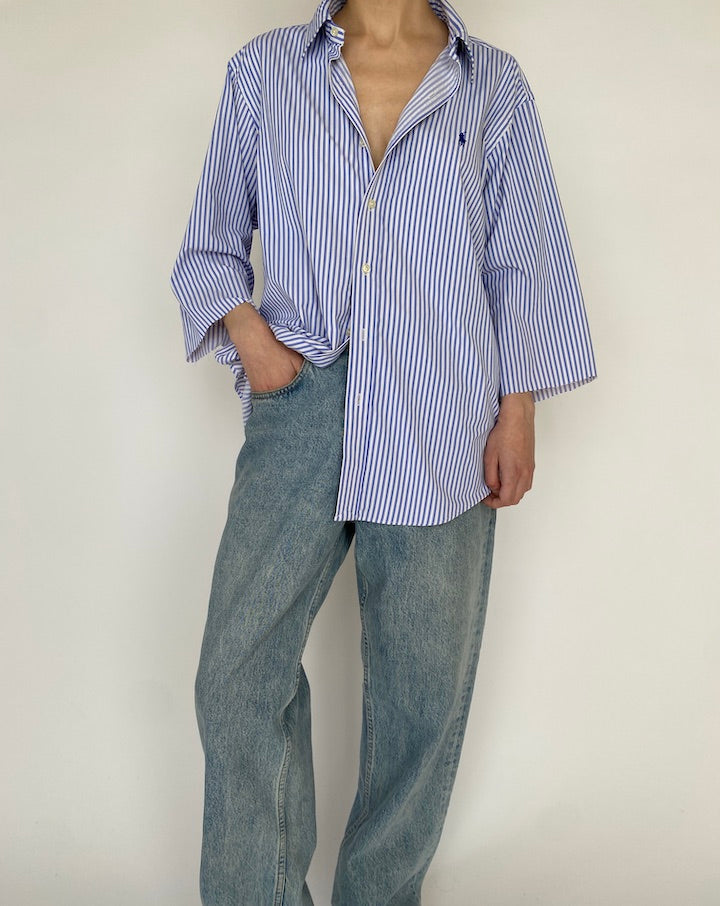 VINTAGE STRIPED BLUE AND WHITE RALPH LAUREN SHIRT 00000