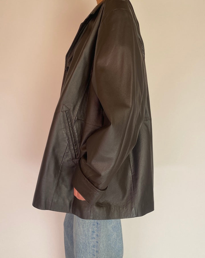 VINTAGE BROWN LEATHER JACKET 4776
