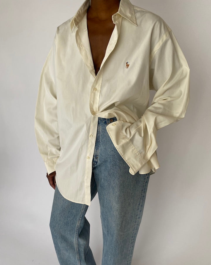 VINTAGE CREAM RALPH LAUREN SHIRT 5164