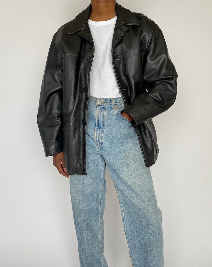 VINTAGE BLACK LEATHER JACKET 4851