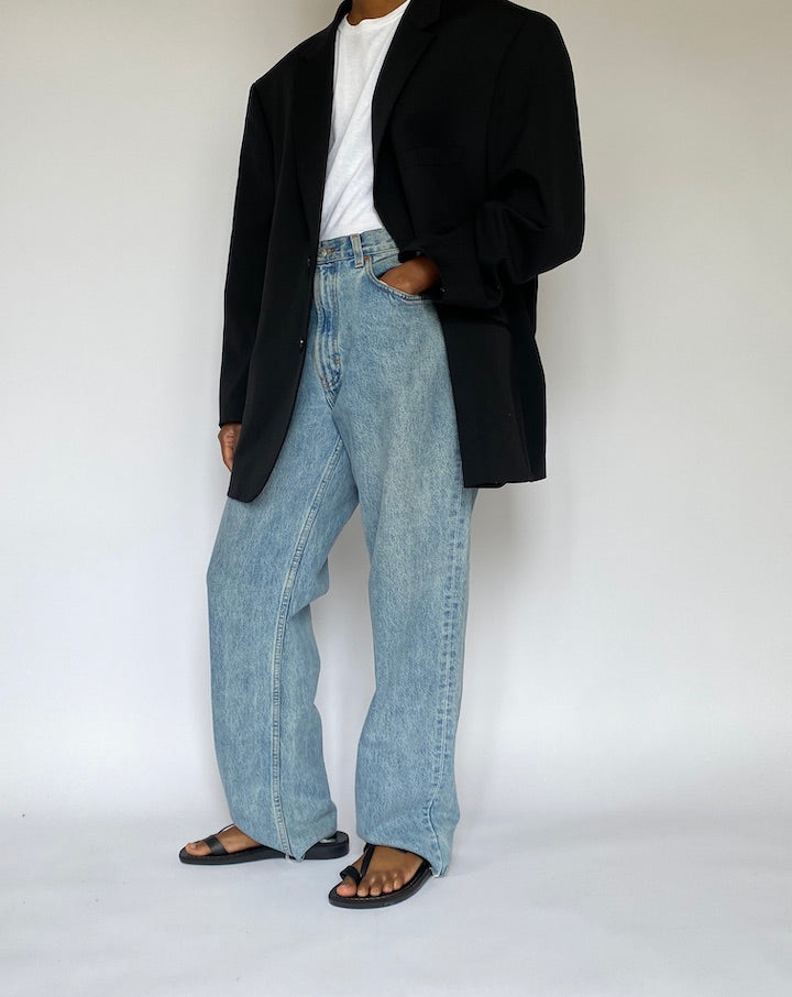 VINTAGE BLACK WOOL BLAZER 5059