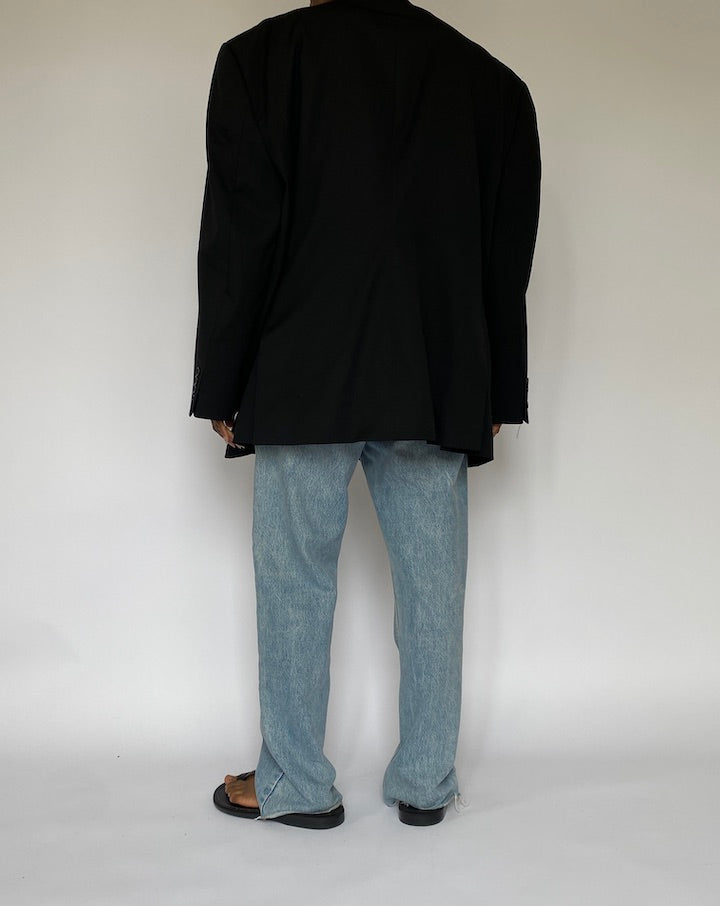 VINTAGE BLACK WOOL BLAZER 5059