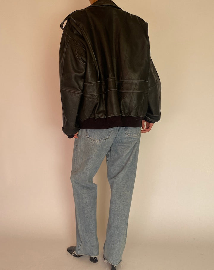 VINTAGE BLACK LEATHER JACKET 5020