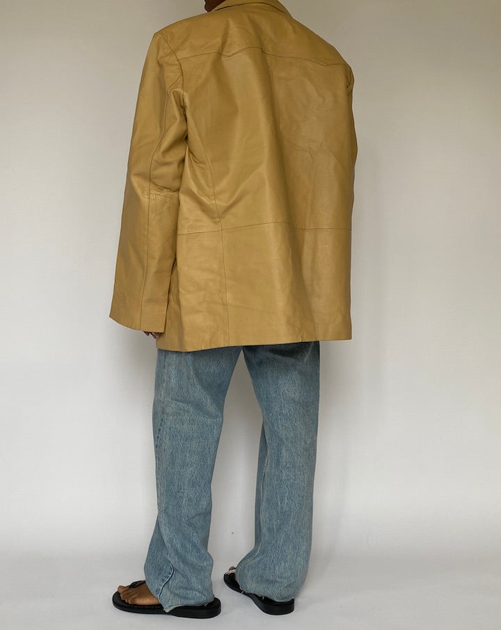 VINTAGE BEIGE LEATHER JACKET 5079