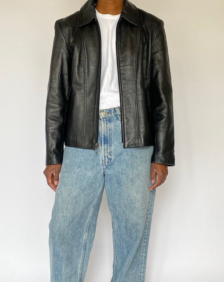 VINTAGE BLACK LEATHER JACKET 5030