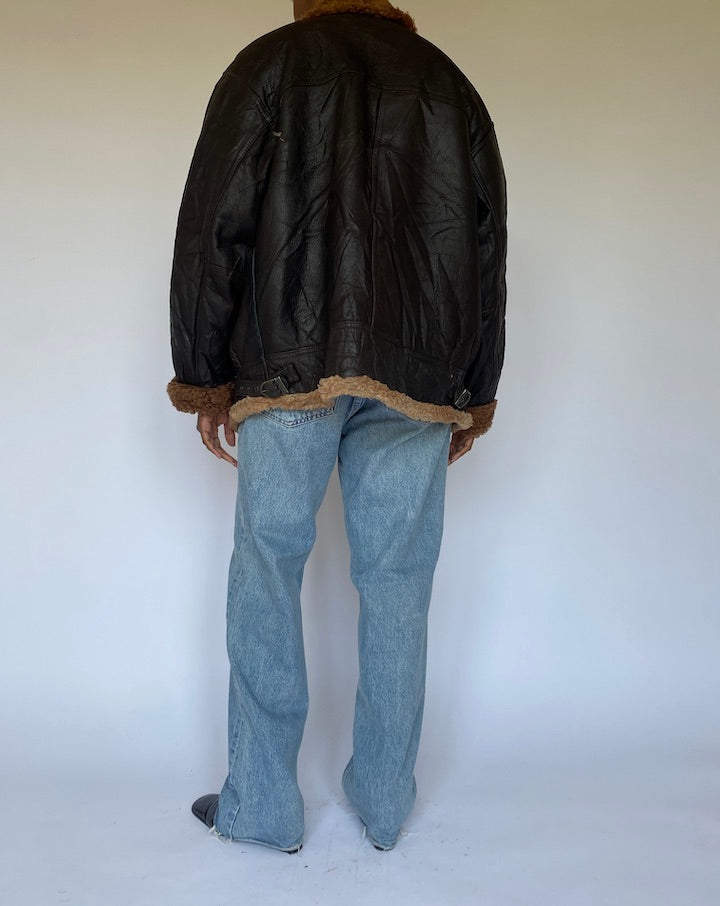 VINTAGE BROWN LEATHER JACKET 4949