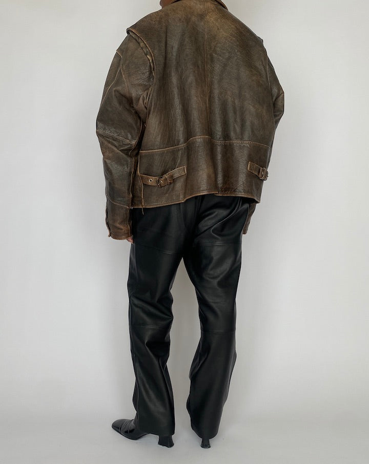 VINTAGE BROWN LEATHER JACKET 0000