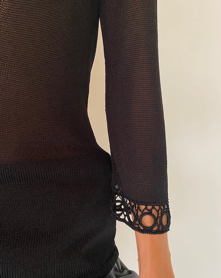 Vintage Black Knit Top 5232