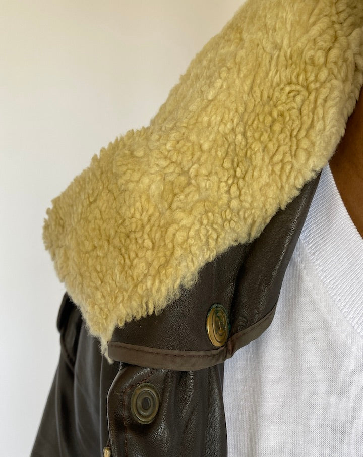 VINTAGE DARK BROWN LEATHER JACKET 4923