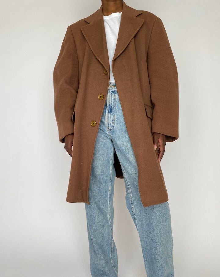 VINTAGE BROWN CASHMERE COAT 4740