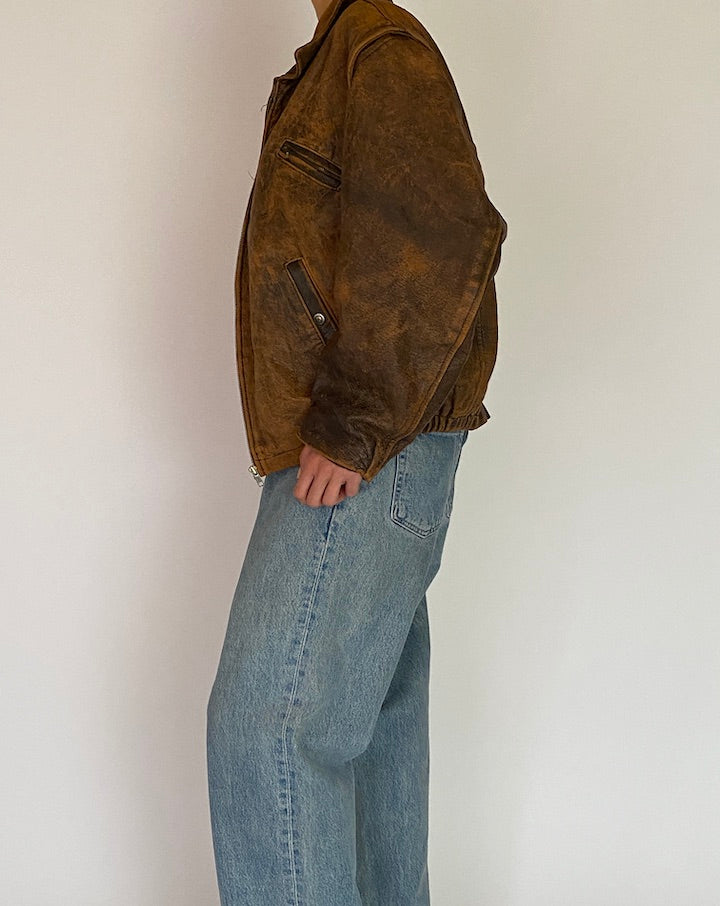VINTAGE BROWN LEATHER JACKET 5207