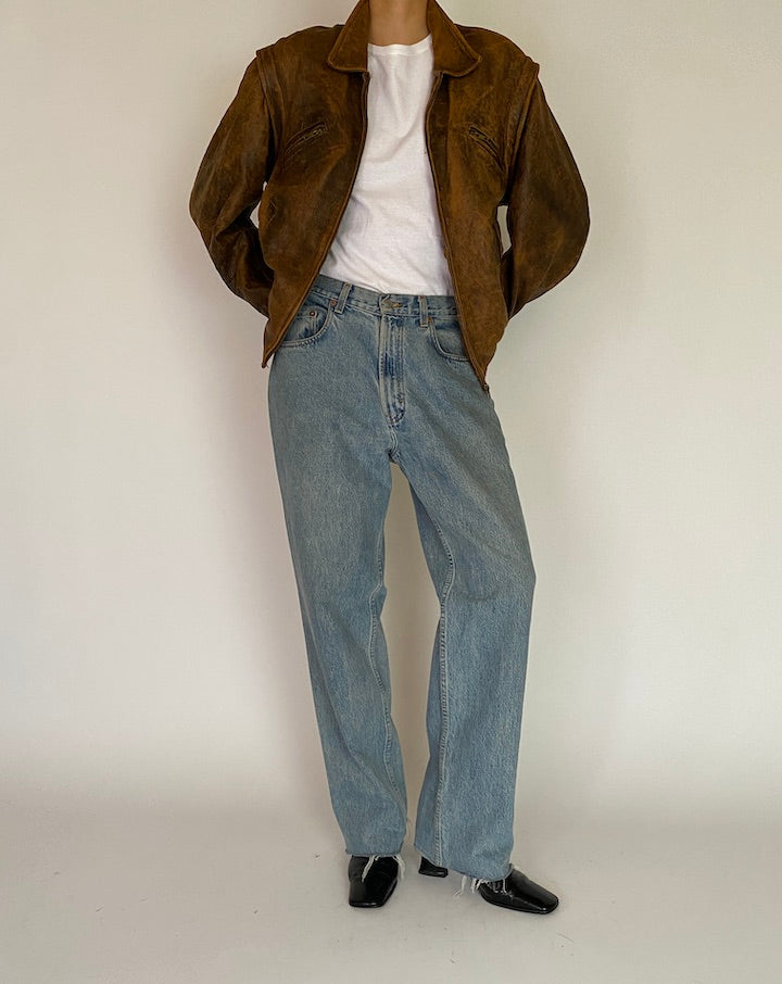 VINTAGE BROWN LEATHER JACKET 5207