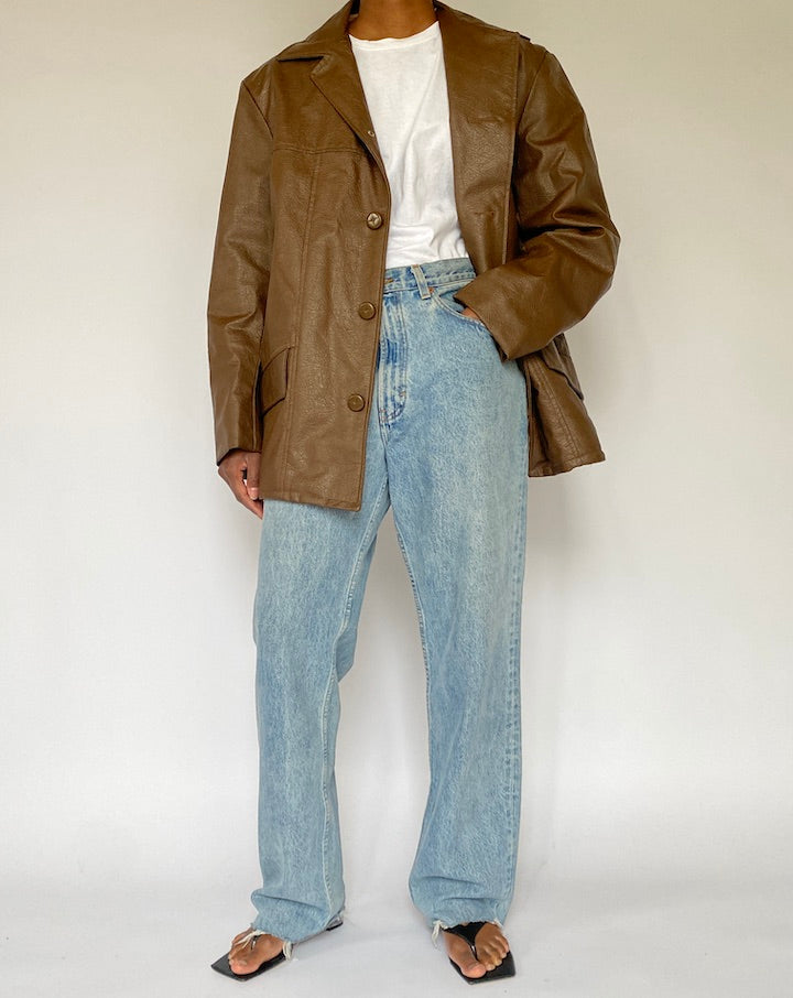 VINTAGE BROWN LEATHER JACKET 5022