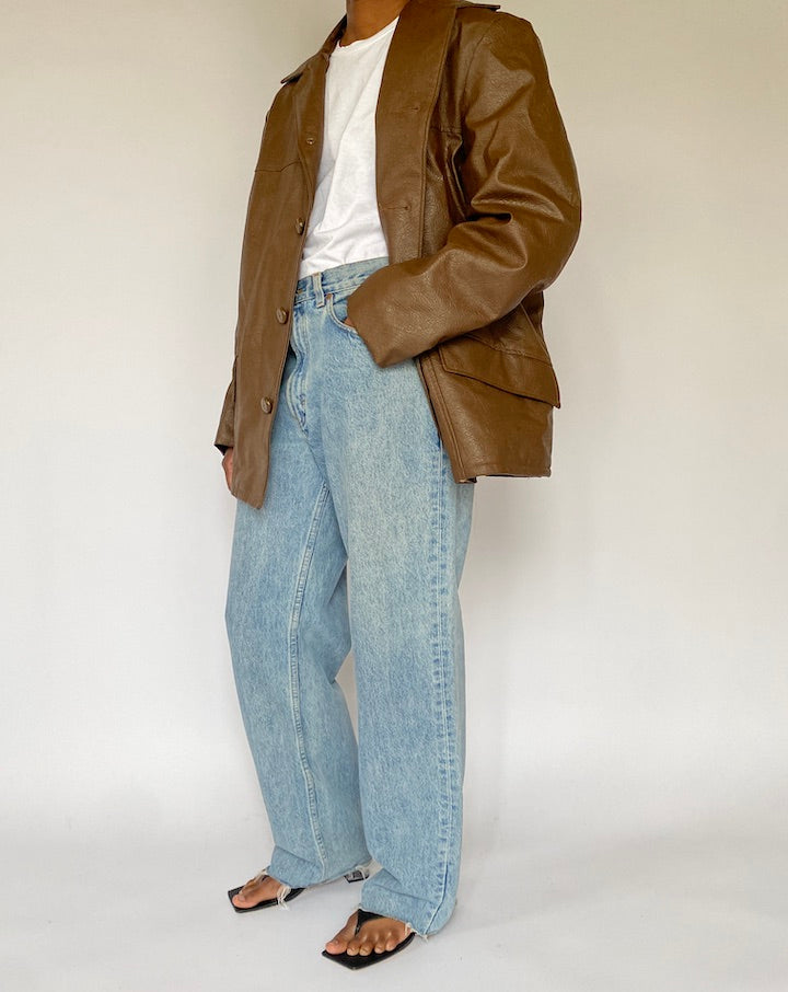 VINTAGE BROWN LEATHER JACKET 5022