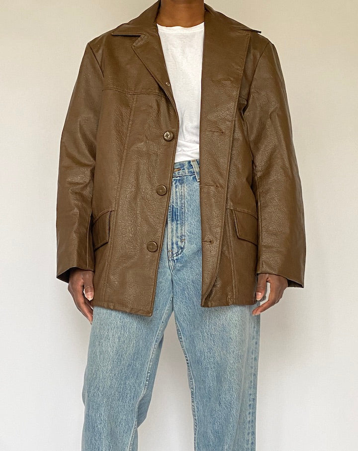 VINTAGE BROWN LEATHER JACKET 5022