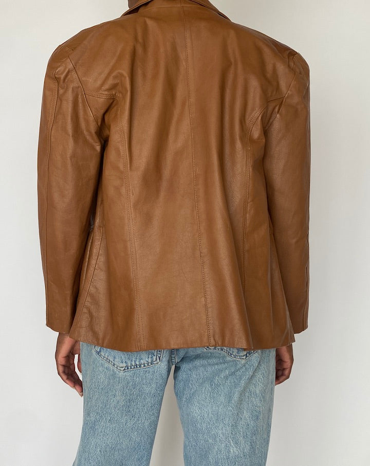 Vintage Brown Leather Jacket 4915
