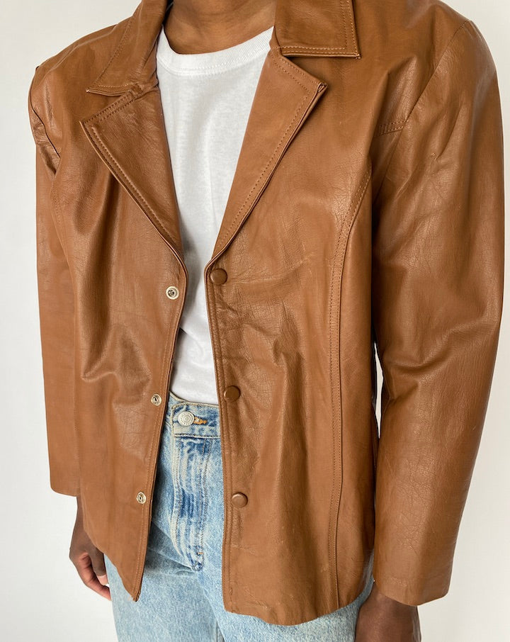 Vintage Brown Leather Jacket 4915
