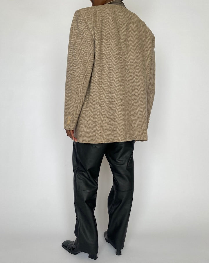 VINTAGE CHRISTIAN DIOR HERRINGBONE BLAZER 5111