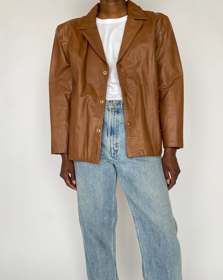 Vintage Brown Leather Jacket 4915